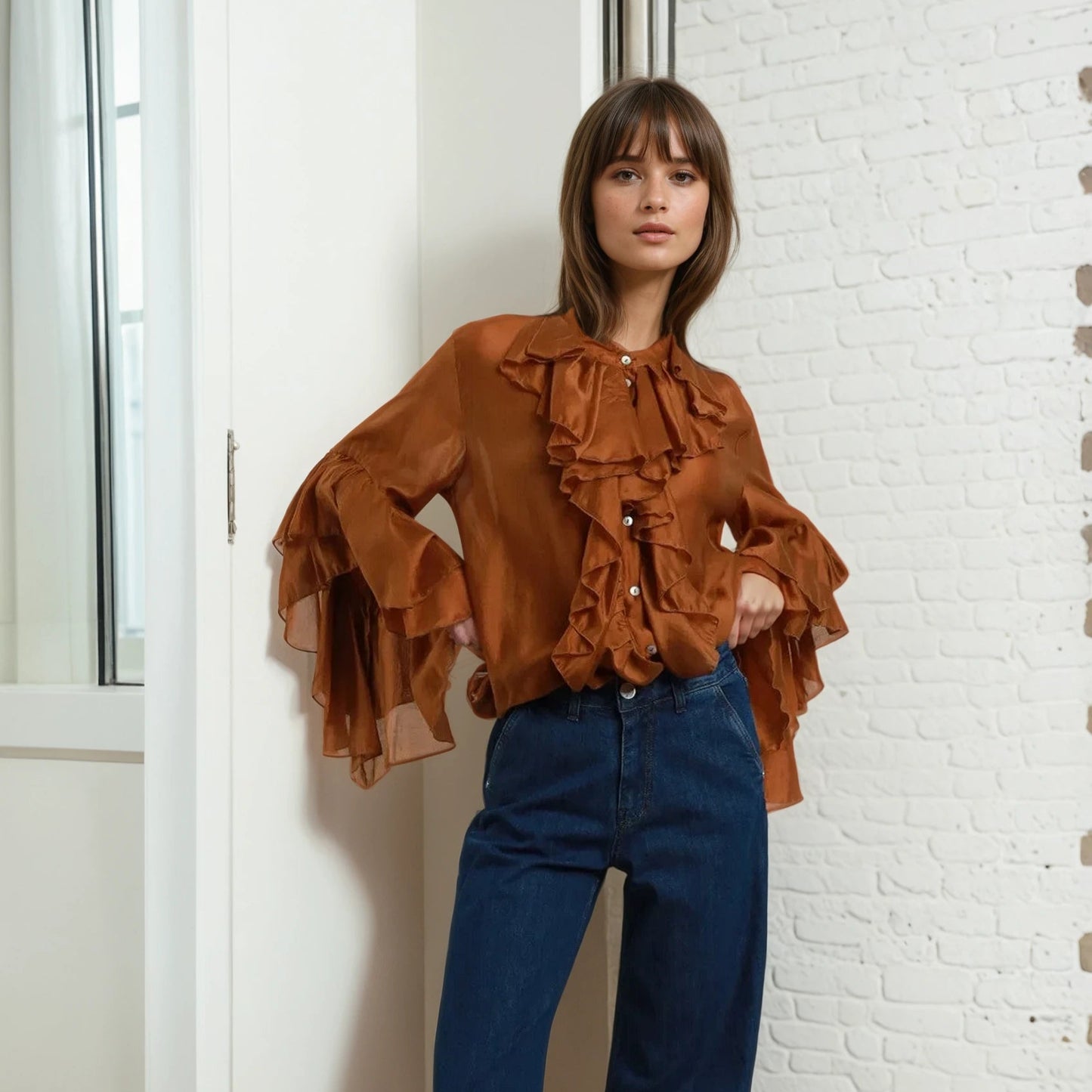 Wide 4 Pocket Stretch Wide Jeans