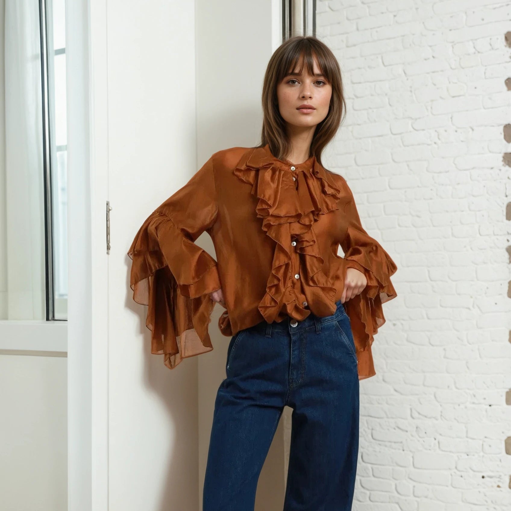 Wide 4 Pocket Stretch Wide Jeans