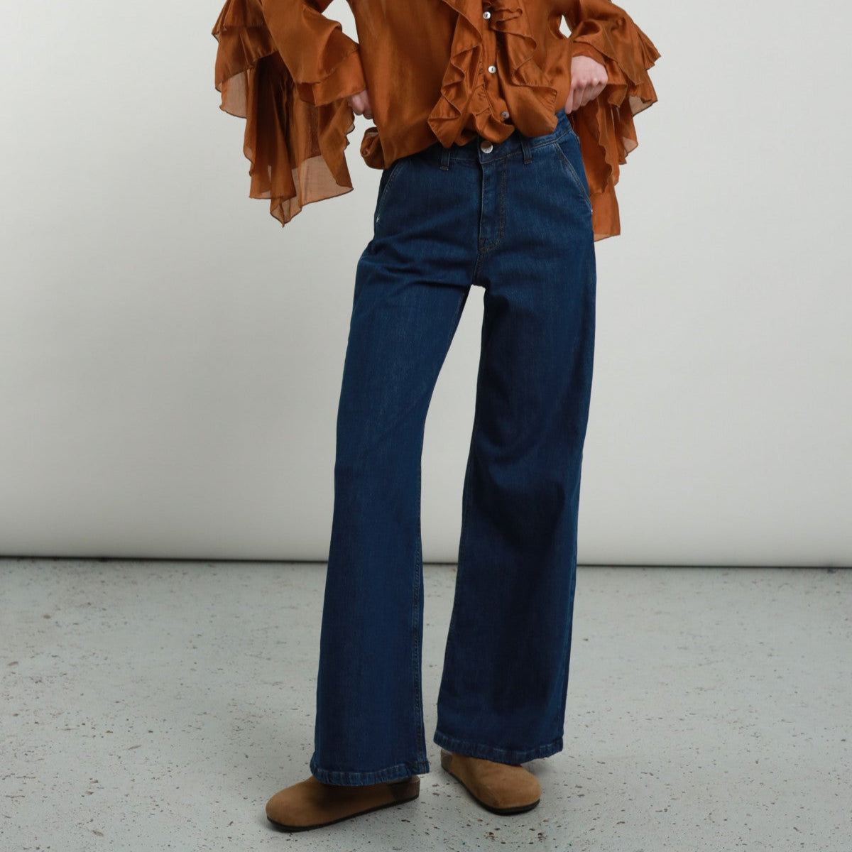 Wide 4 Pocket Stretch Wide Jeans