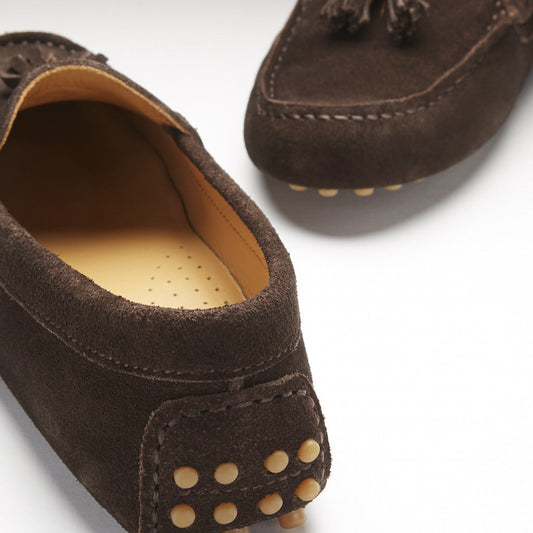 Women’s Brown Tasselled Loafer Driving Shoes – Suede Moccasins