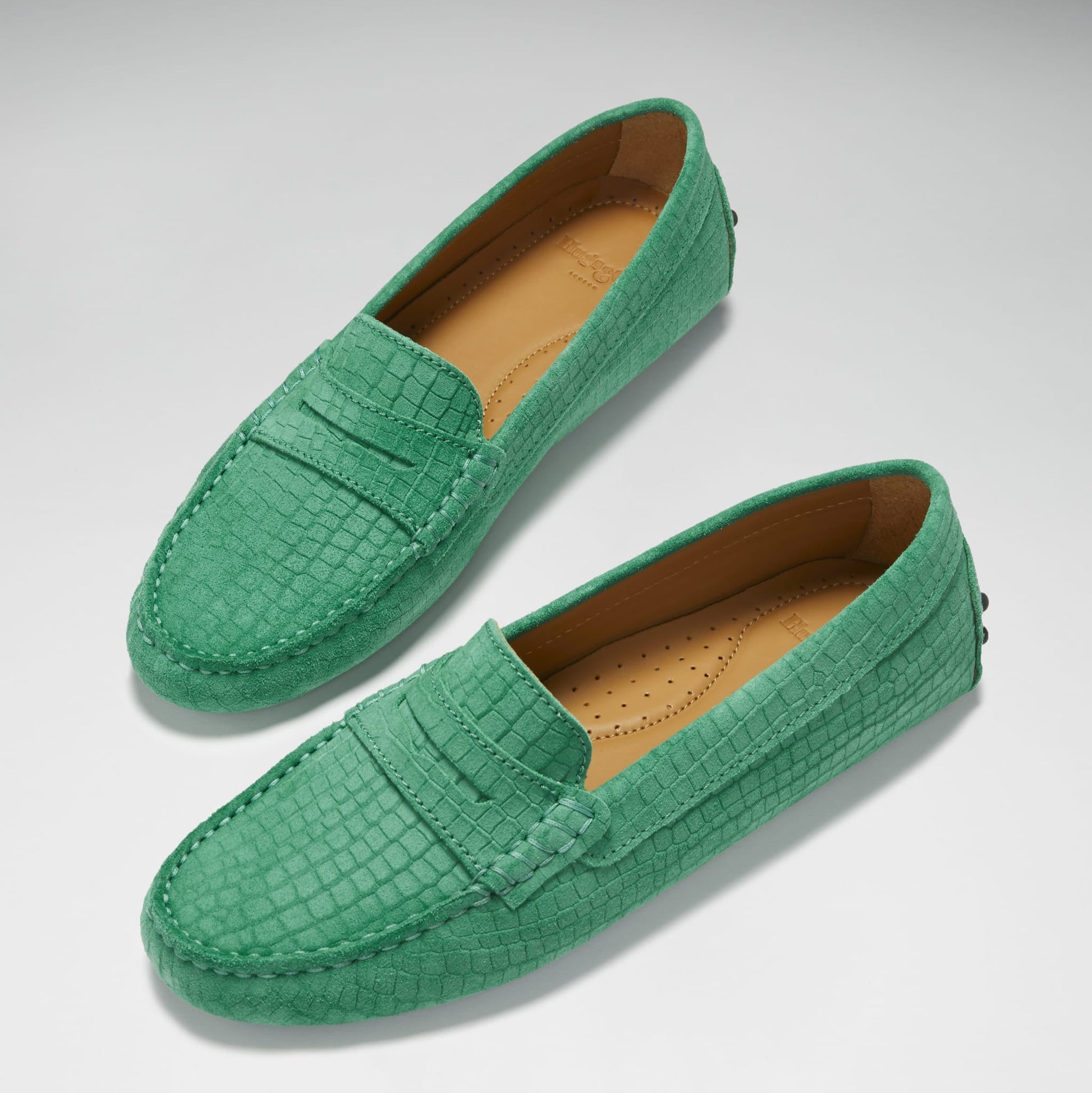 Women’s Emerald Penny Loafer Driving Shoes – Suede Moccasins