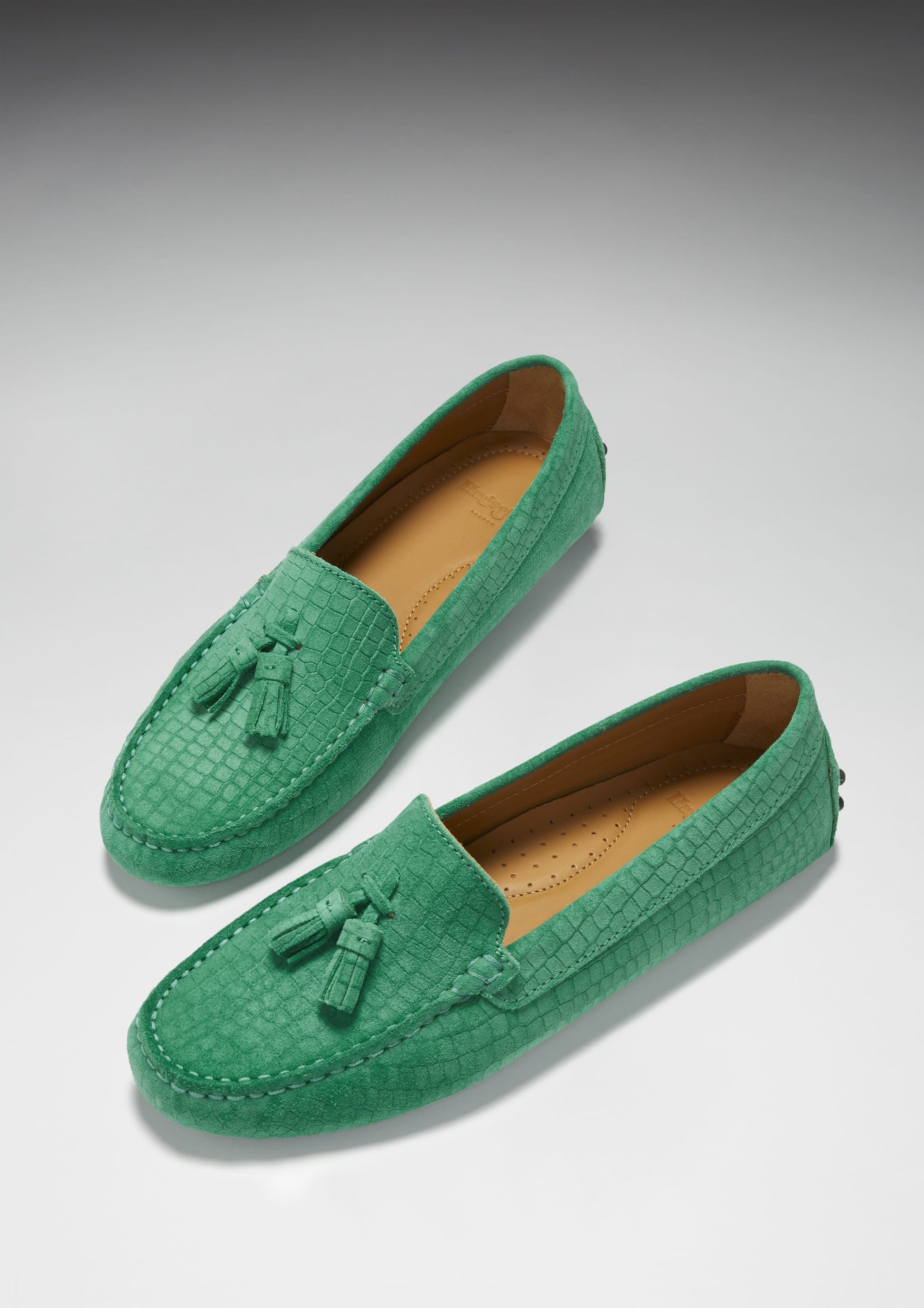 Women’s Emerald Tasselled Loafer Driving Shoes – Suede Moccasins