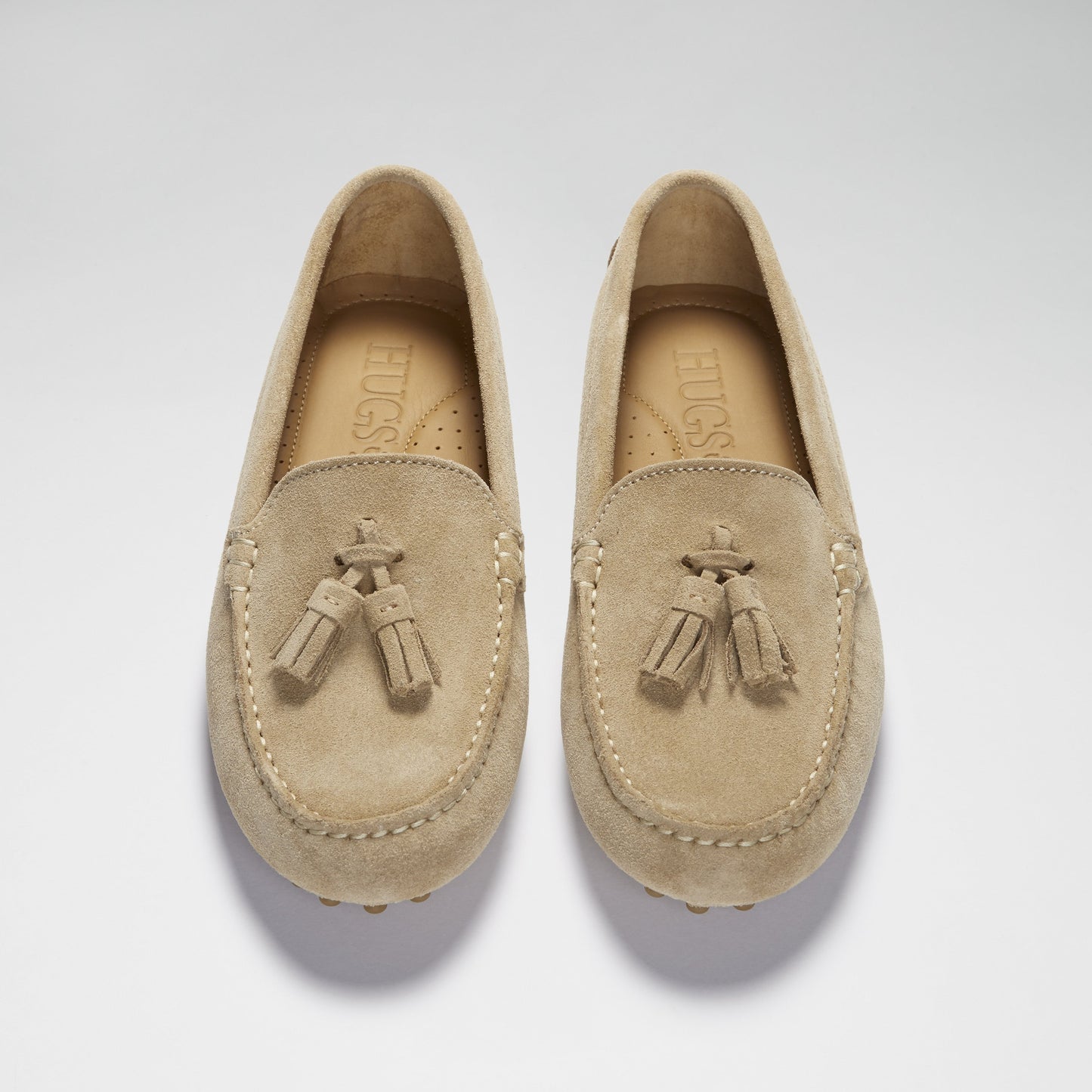 Women’s Taupe Tasselled Loafer Driving Shoes – Suede Moccasins