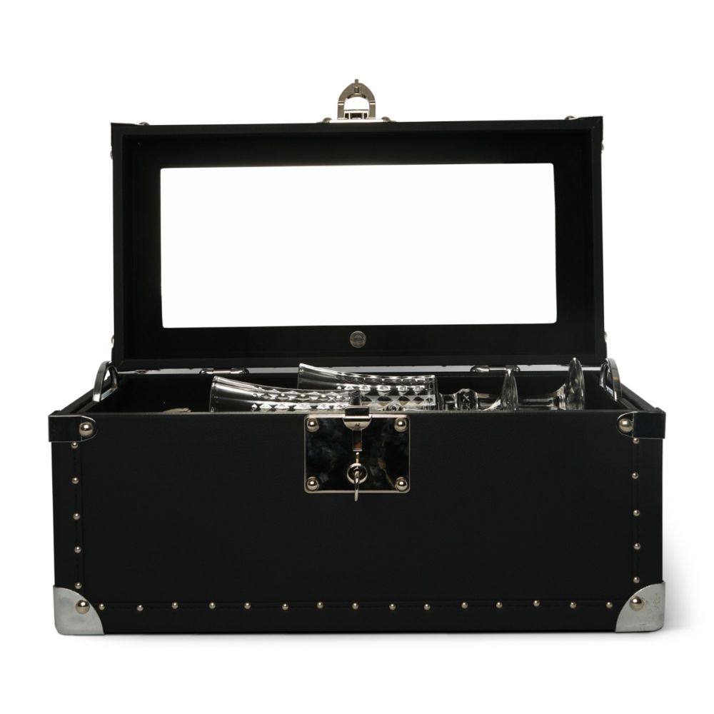 Winery Box in Black Colour with Two Glasses