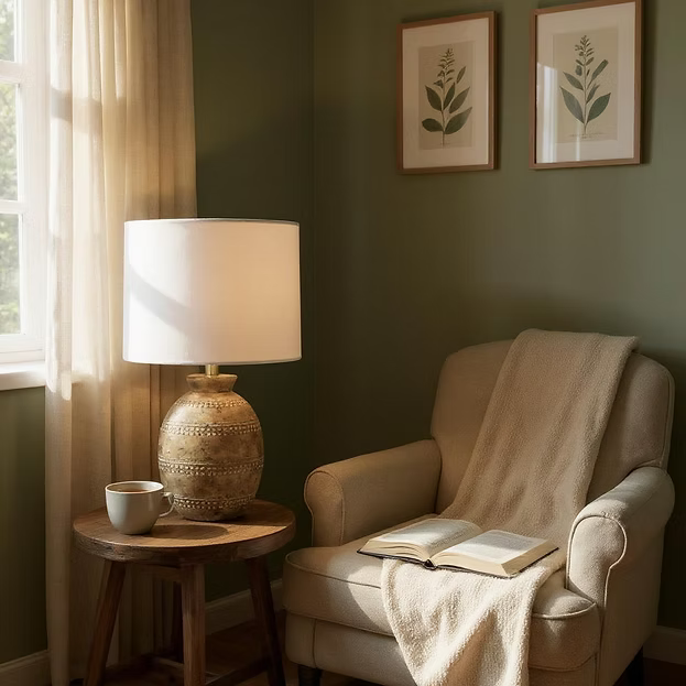 Earthy Tones Ceramic Table Lamp – Hand-Glazed Base & Textured Shade