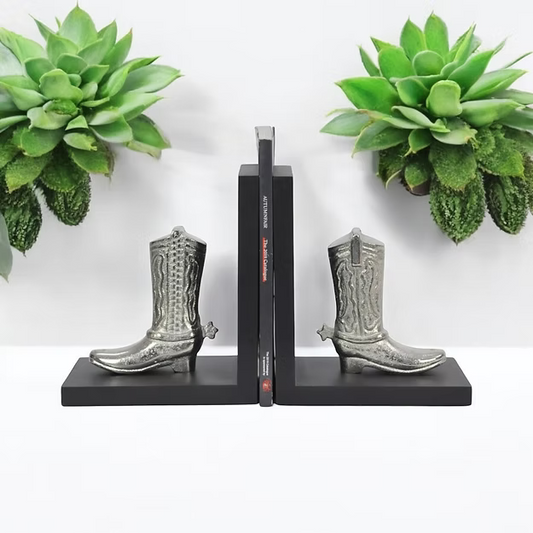Aluminium Cowboy Boot Bookends