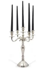 5 Stem Nickel Plated Candelabra - Medium