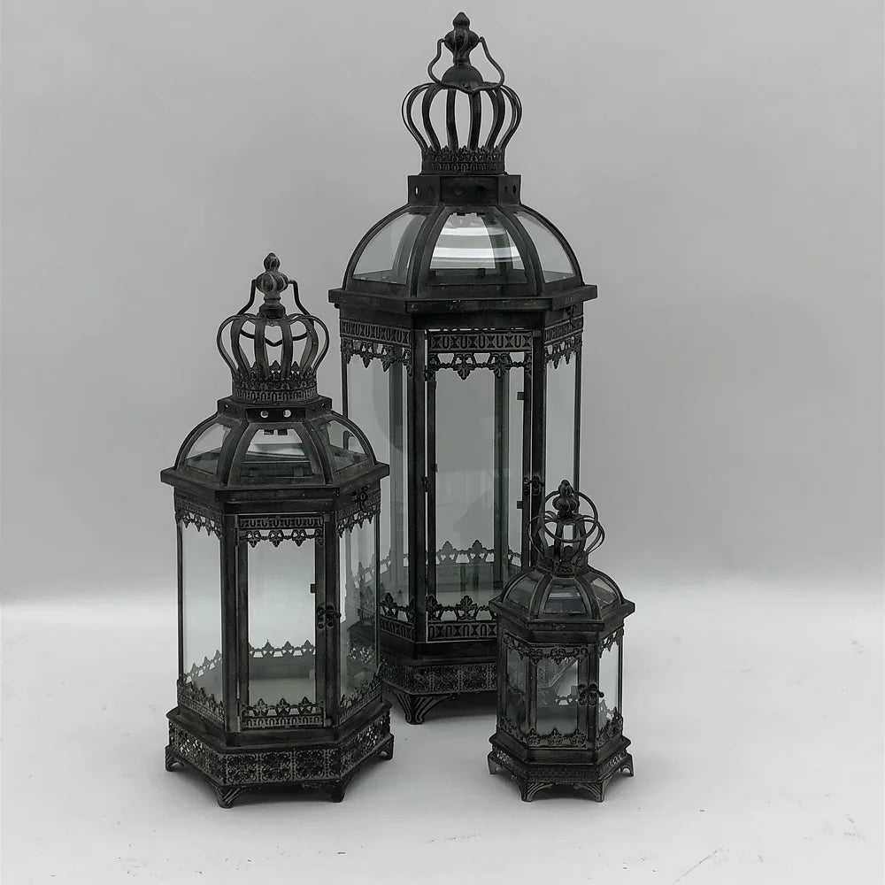 Set 3 Metal Garden Lanterns