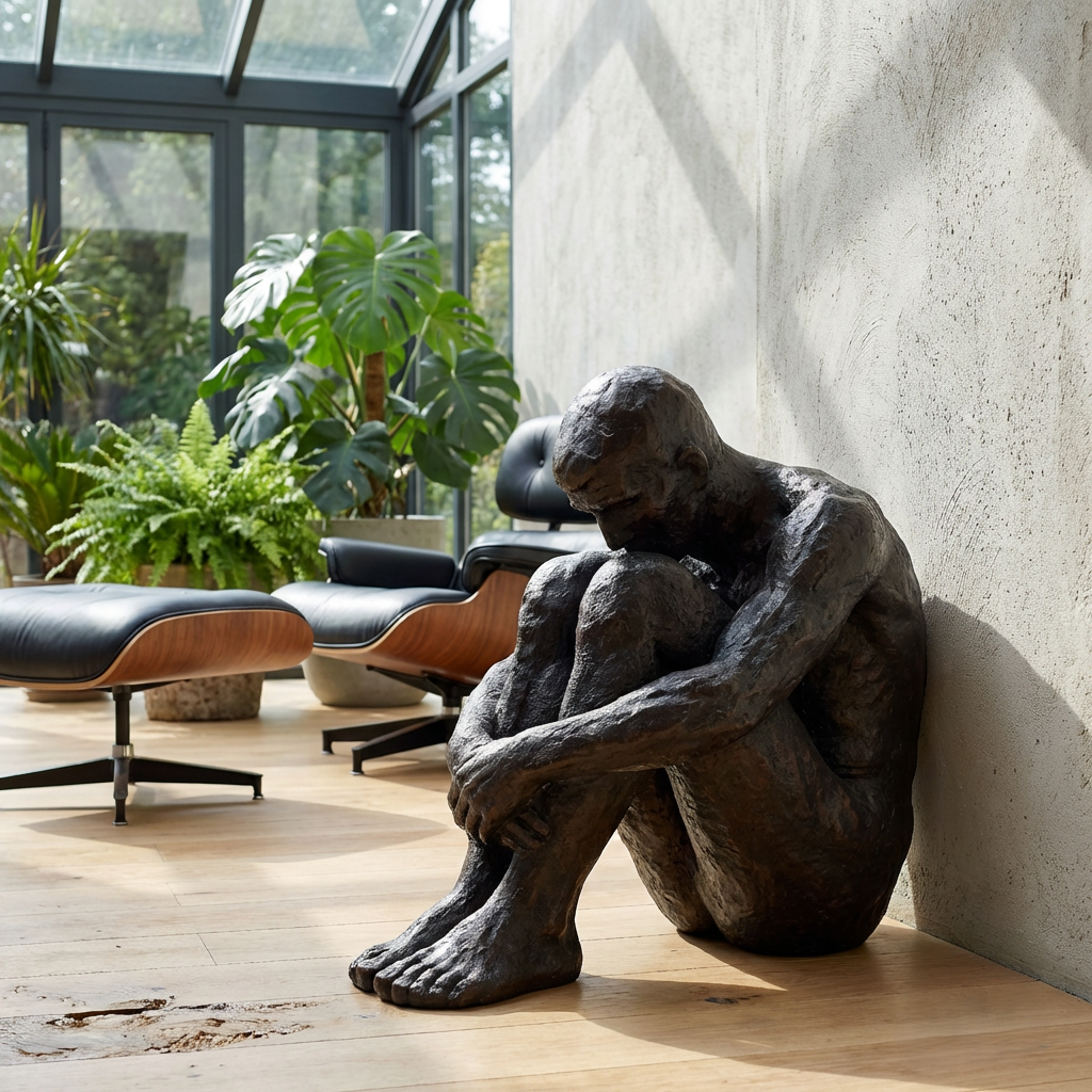 Large Sitting Man Bronze