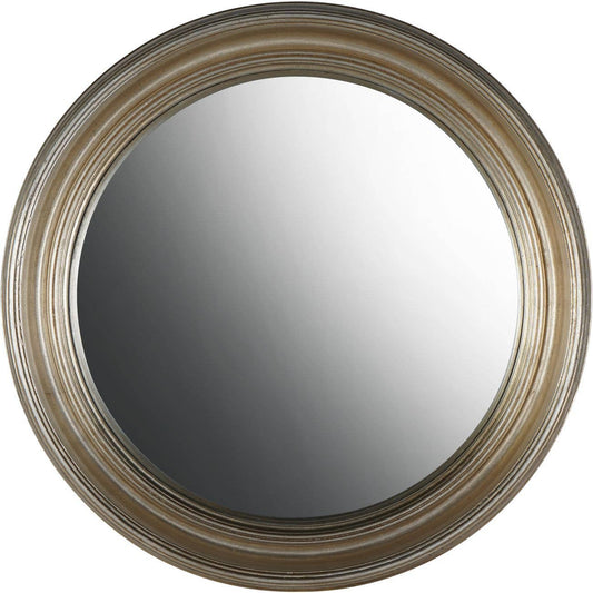 Round Convex Mirror – 50cm | Elegant Silver Wooden Frame