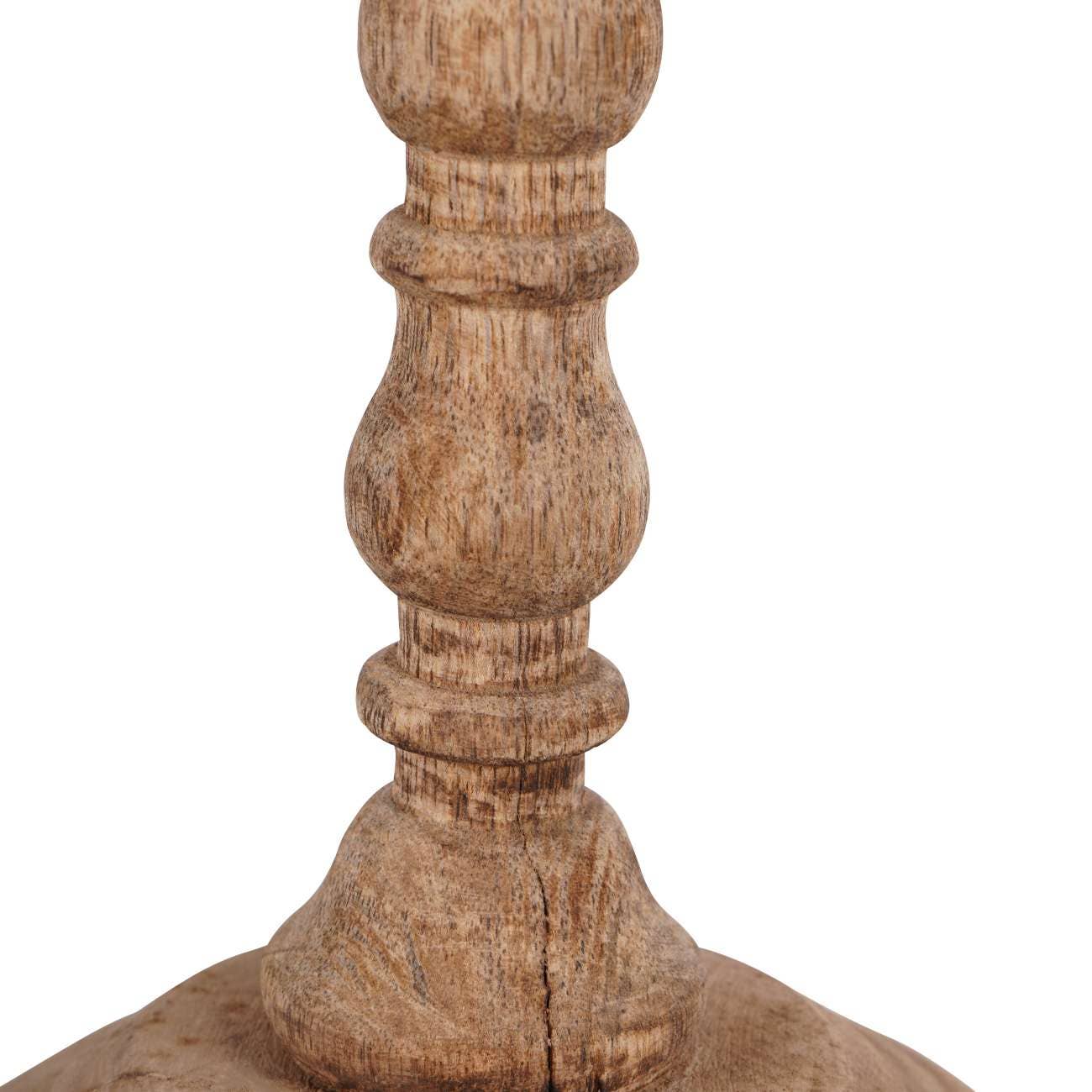 Hand-Carved Wooden Finial Sculpture - Small