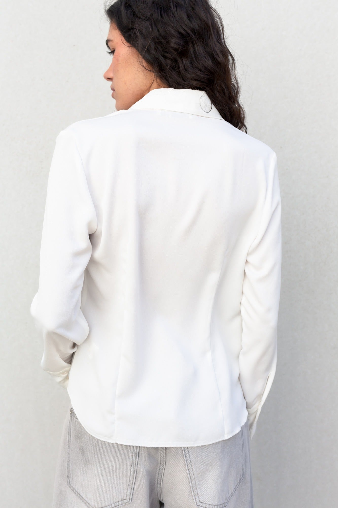 White Fitted Shirt with Darts | Sleek, Tailored & Timeless