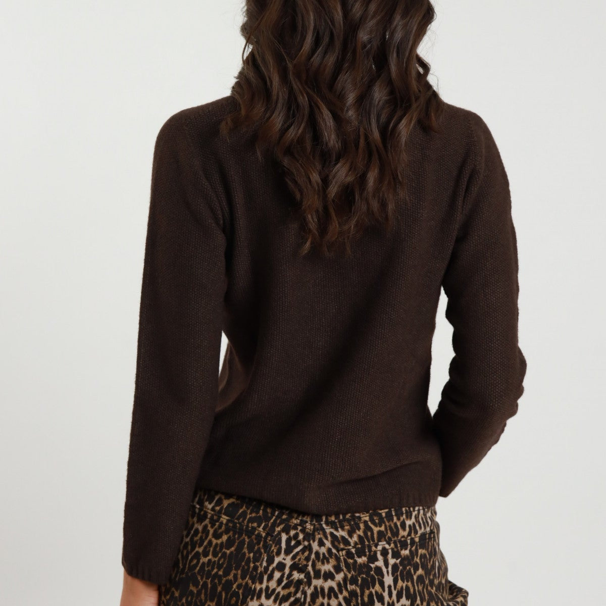 Chocolate Knit Jacket – Soft Viscose Blend | Tailored Comfort & Style