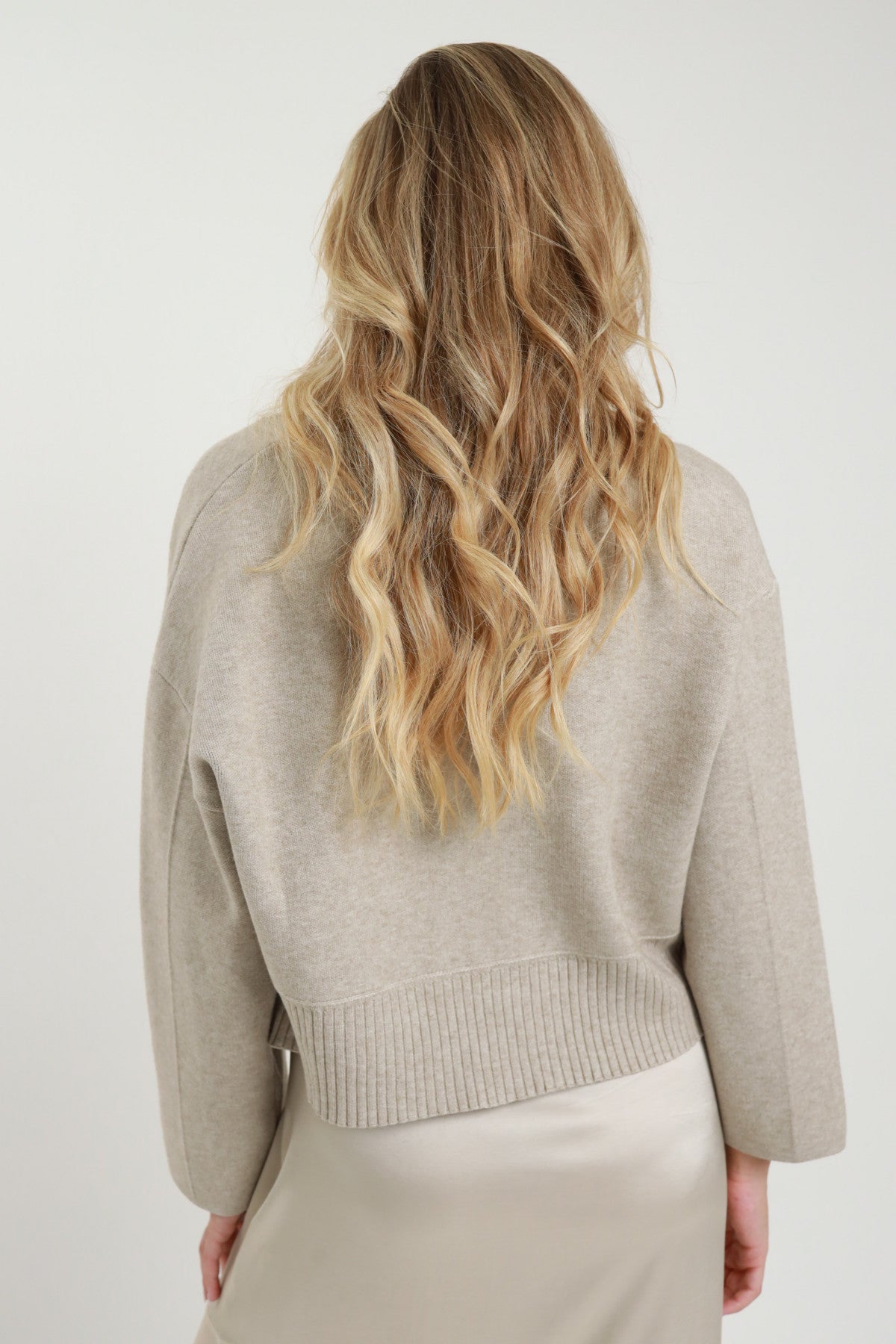 Knitted Double Breasted Short Jacket – Oatmeal | Chic & Cozy Layer