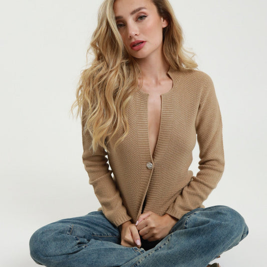 Knitted Jacket | One Size Cozy  | Caramel