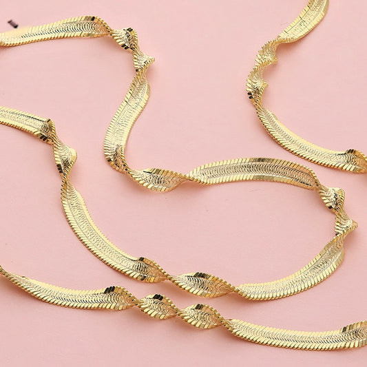 Silver Twist Necklace with Yellow Gold Plated