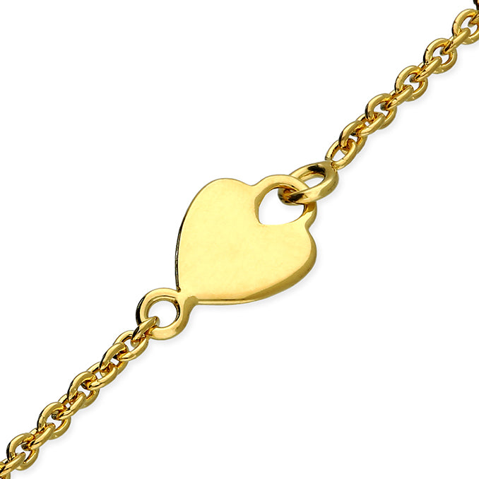 18ct Gold Plated Multi-Heart Charm Bracelet – 925 Sterling Silver (19cm)