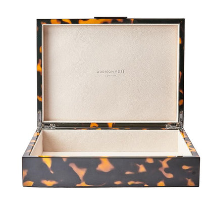 Luxury Faux Tortoiseshell Storage Box - High Gloss Lacquer Keepsake Box