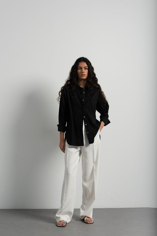 Black Poplin Shirt | Timeless Style & Effortless Comfort