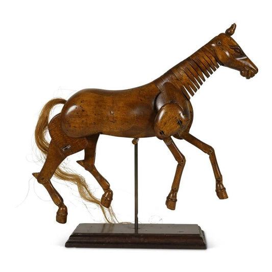 Artist Horse Sculpted in Wood – Elaborately Jointed & Movable Art Piece