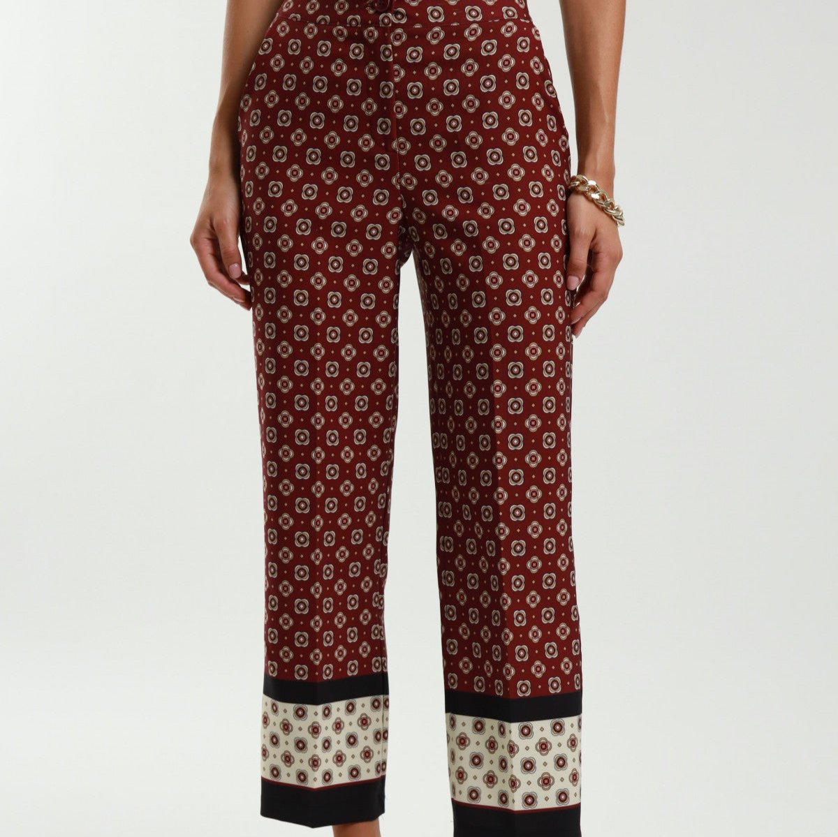 Trousers-Black with Pattern