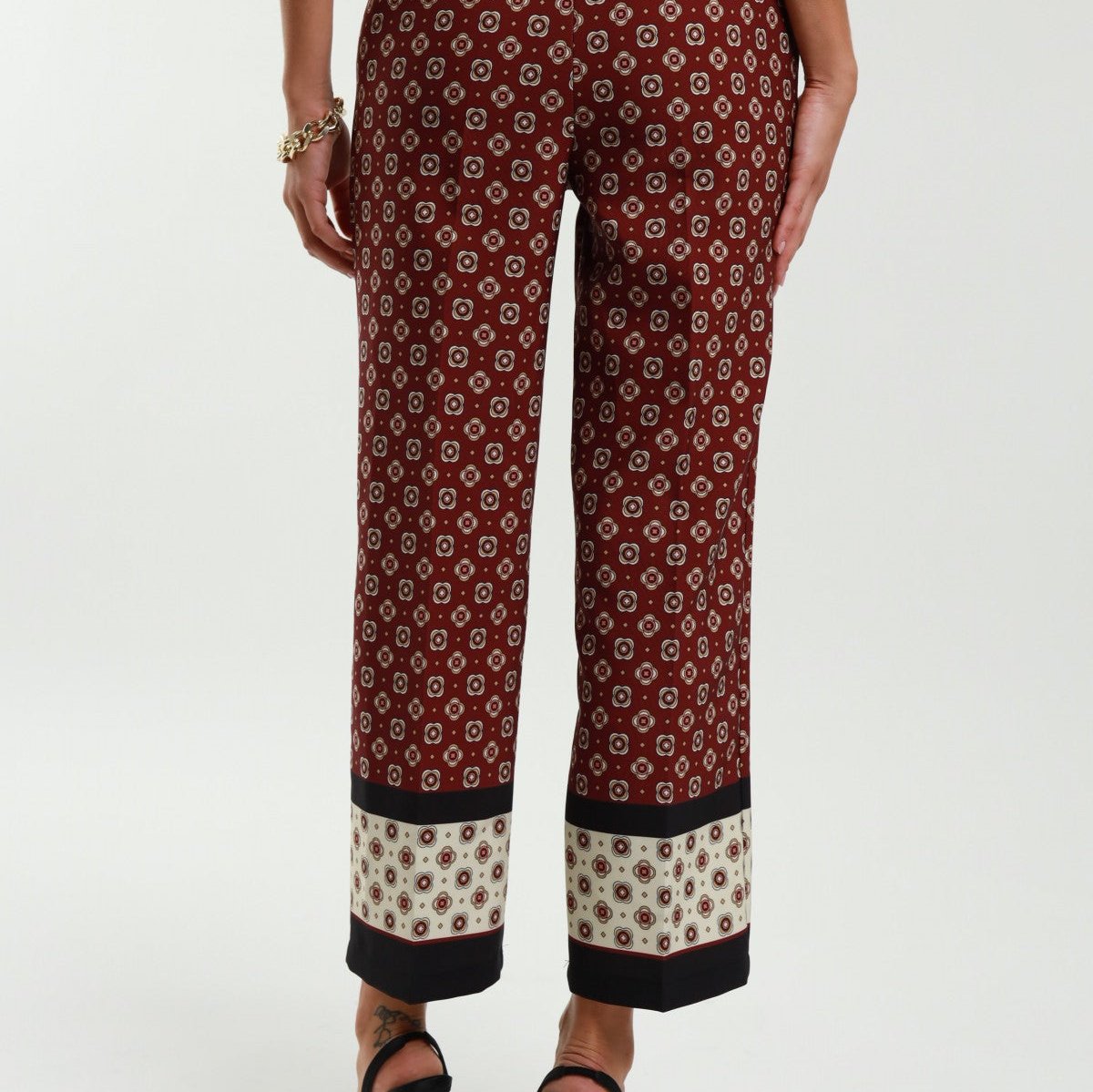 Trousers-Black with Pattern