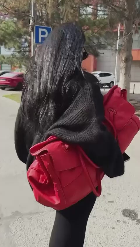 Soft Leather Large Weekend Bag – Hot Pink Holdall Tote