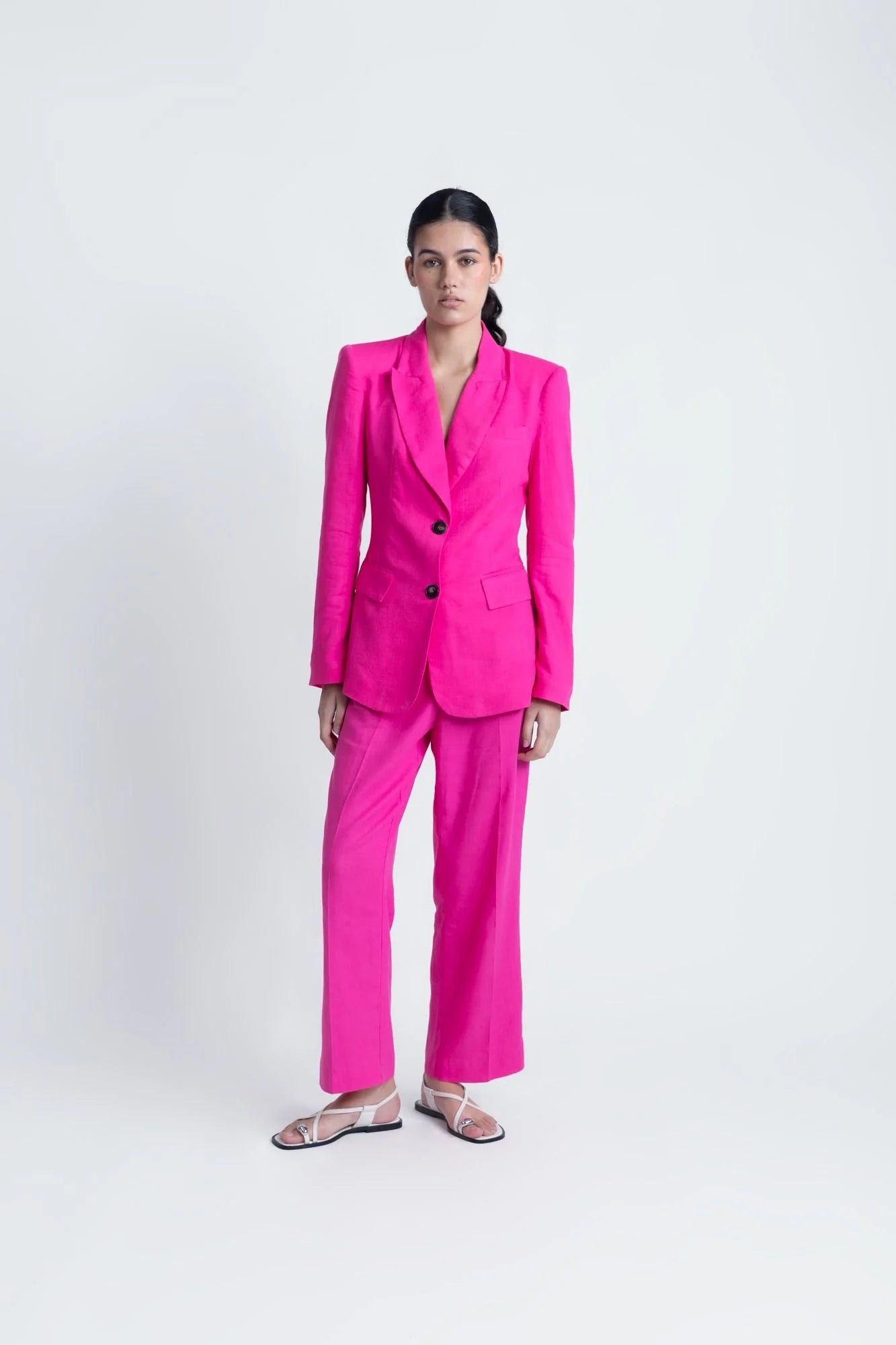 Pink Raw Linen Jacket – Statement in Sustainable Style
