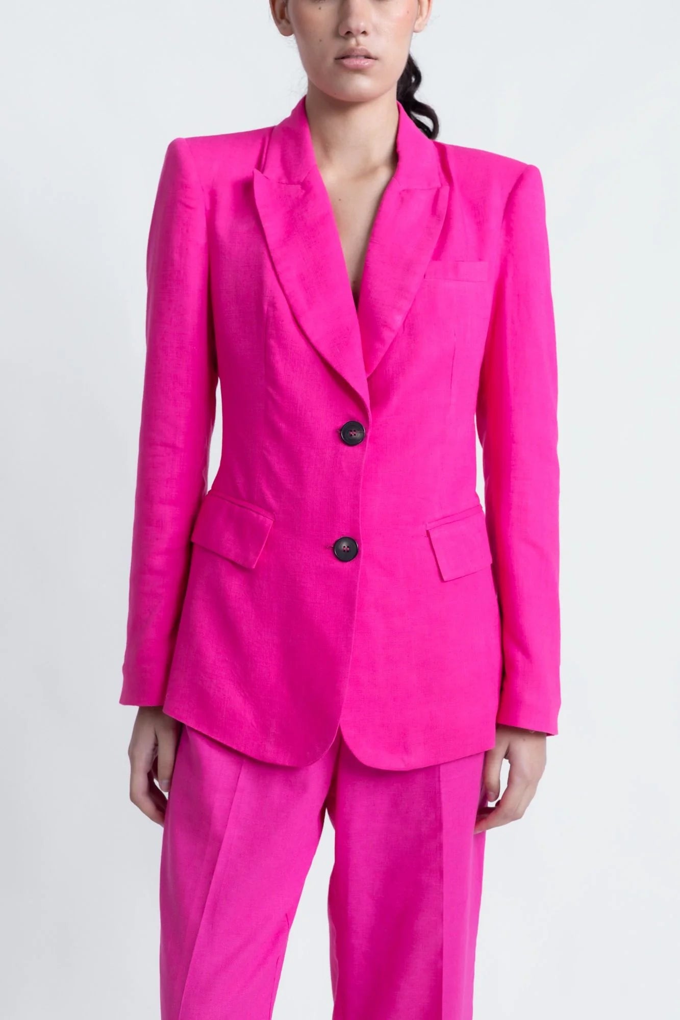 Pink Raw Linen Jacket – Statement in Sustainable Style