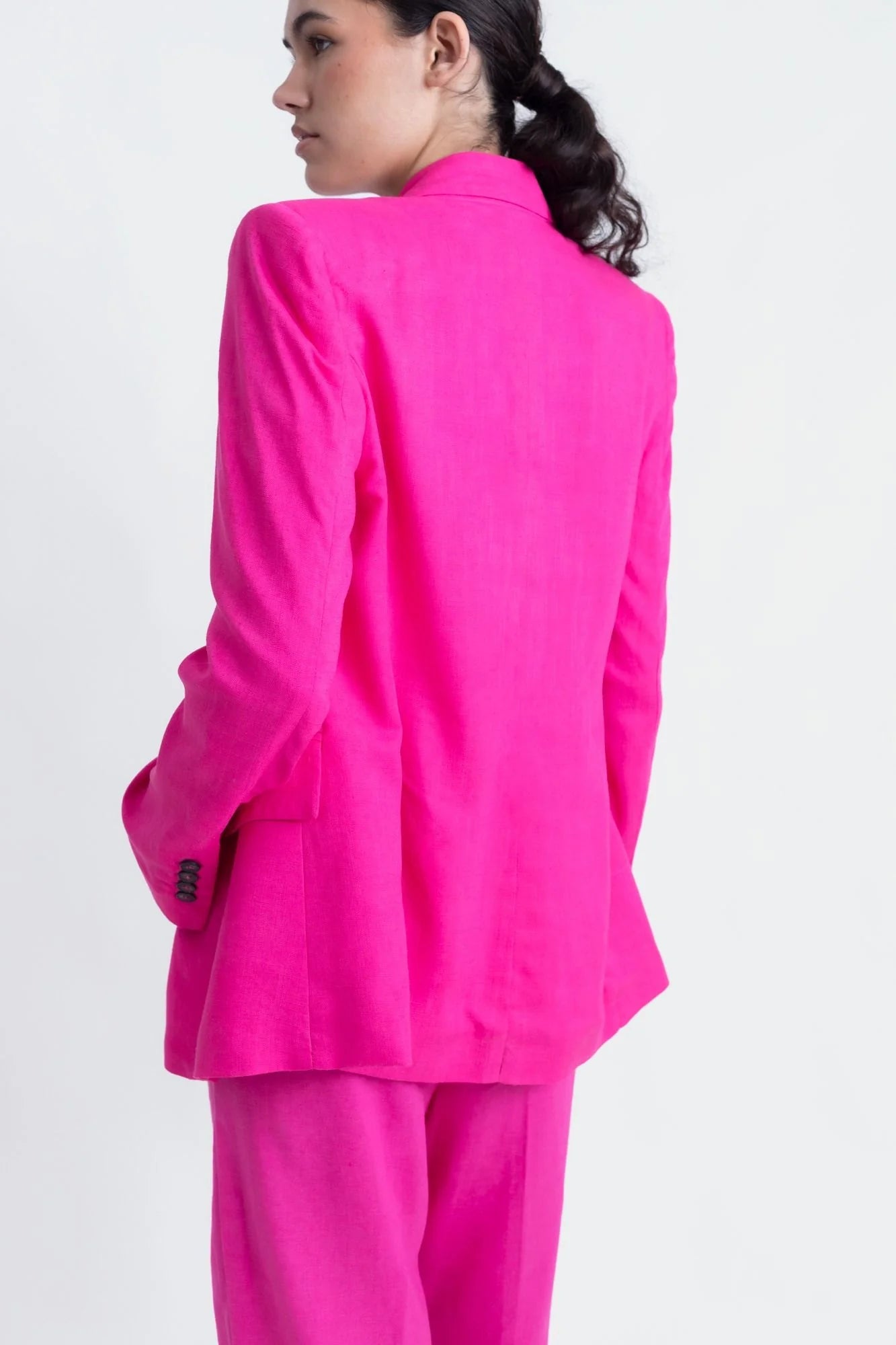 Pink Raw Linen Jacket – Statement in Sustainable Style