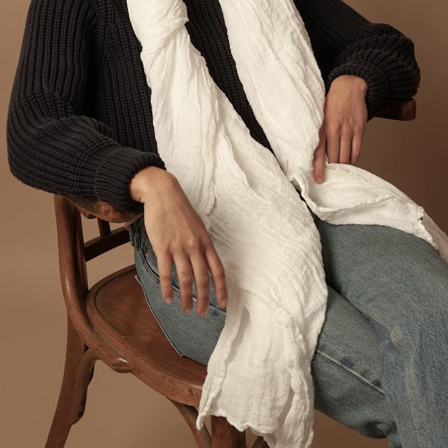 Pure Hemp Stole | White Limehouse