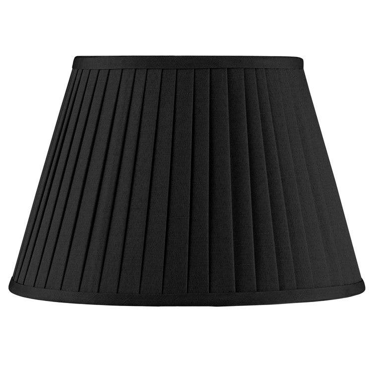25cm Black Poly Cotton Knife Pleat Shade for sale - Woodcock and Cavendish