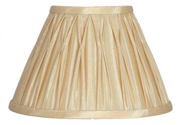 25cm Gold Polysilk Pinch Pleat Shade for sale - Woodcock and Cavendish