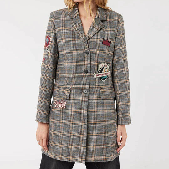 Loretta Longline Plaid Jacket for sale - Woodcock and Cavendish