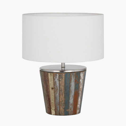 Kerala Distressed Blue Wood Table Lamp for sale - Woodcock and Cavendish