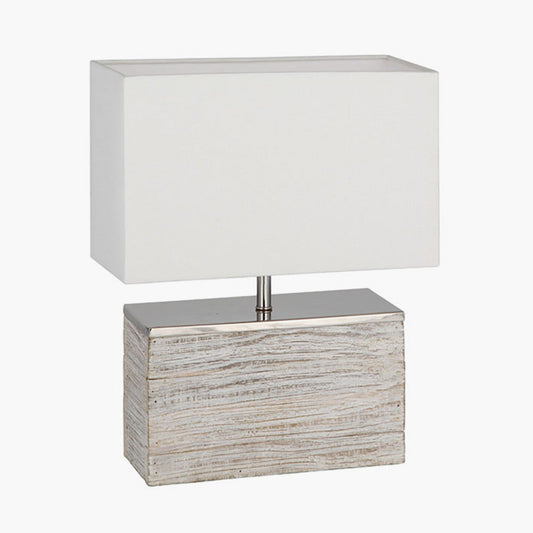 Hampton White Wash Wood Table Lamp for sale - Woodcock and Cavendish