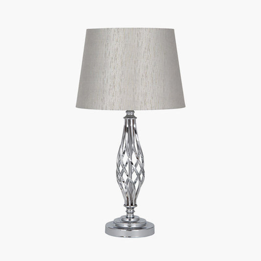 Jenna Silver Metal Twist Detail Table Lamp for sale - Woodcock and Cavendish