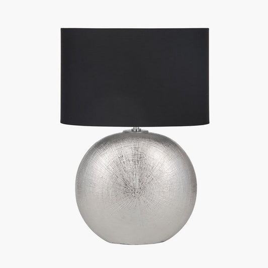Alpha Silver Textured Ceramic Table Lamp for sale - Woodcock and Cavendish