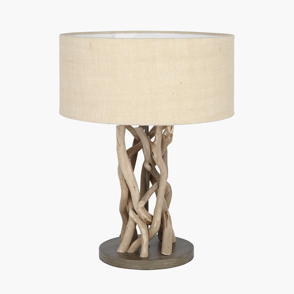 Derna Driftwood and Natural Jute Table Lamp for sale - Woodcock and Cavendish