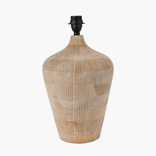 Taika White Wash Textured Wood Table Lamp