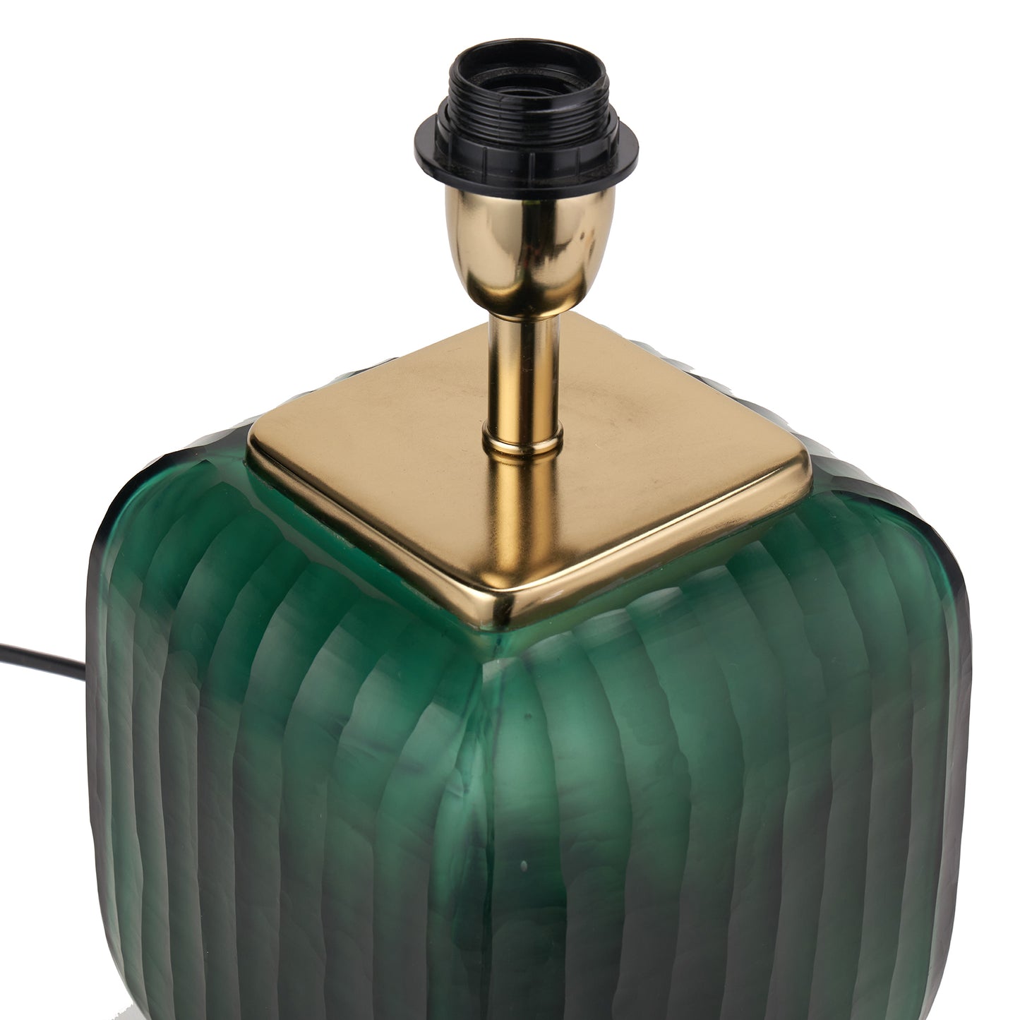 Green Glass Square Table Lamp