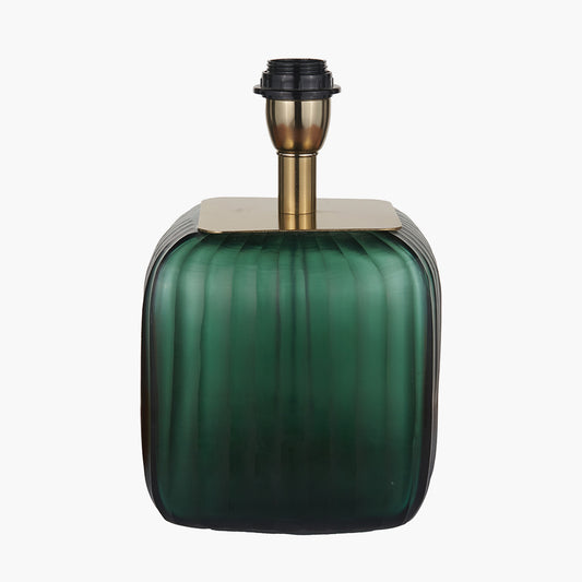 Green Glass Square Table Lamp