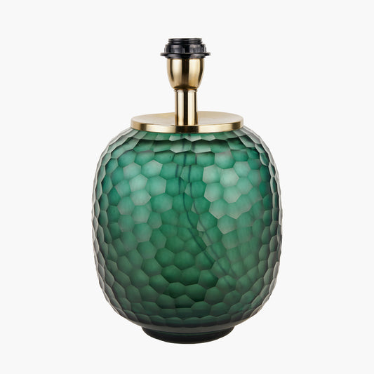 Camila Green Cold CutTextured Glass Table Lamp