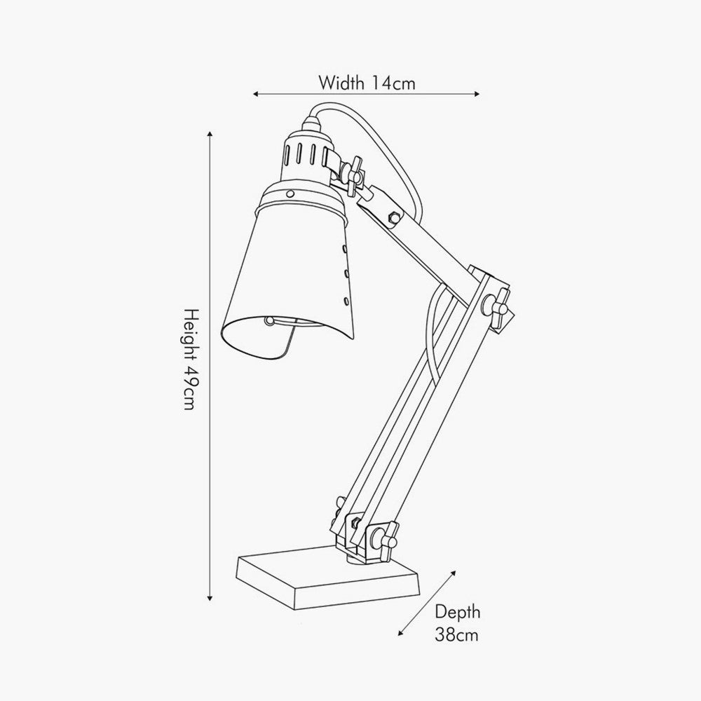 Lincoln Wood and Grey Metal Table Task Lamp for sale - Woodcock and Cavendish