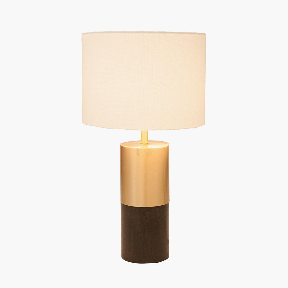 Etosha Dark Wood and Gold Metal Table Lamp for sale - Woodcock and Cavendish
