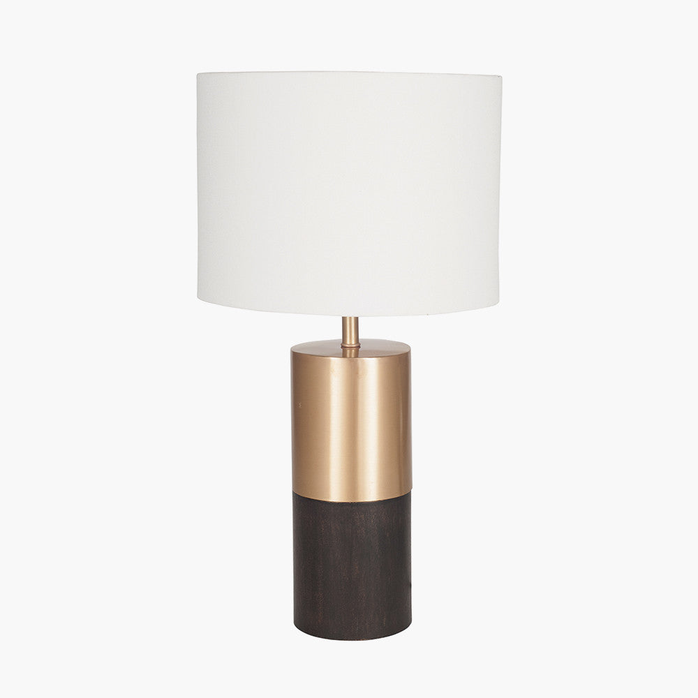 Etosha Dark Wood and Gold Metal Table Lamp for sale - Woodcock and Cavendish