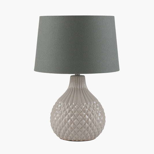 Rhea Grey Geo Ceramic Table Lamp for sale - Woodcock and Cavendish