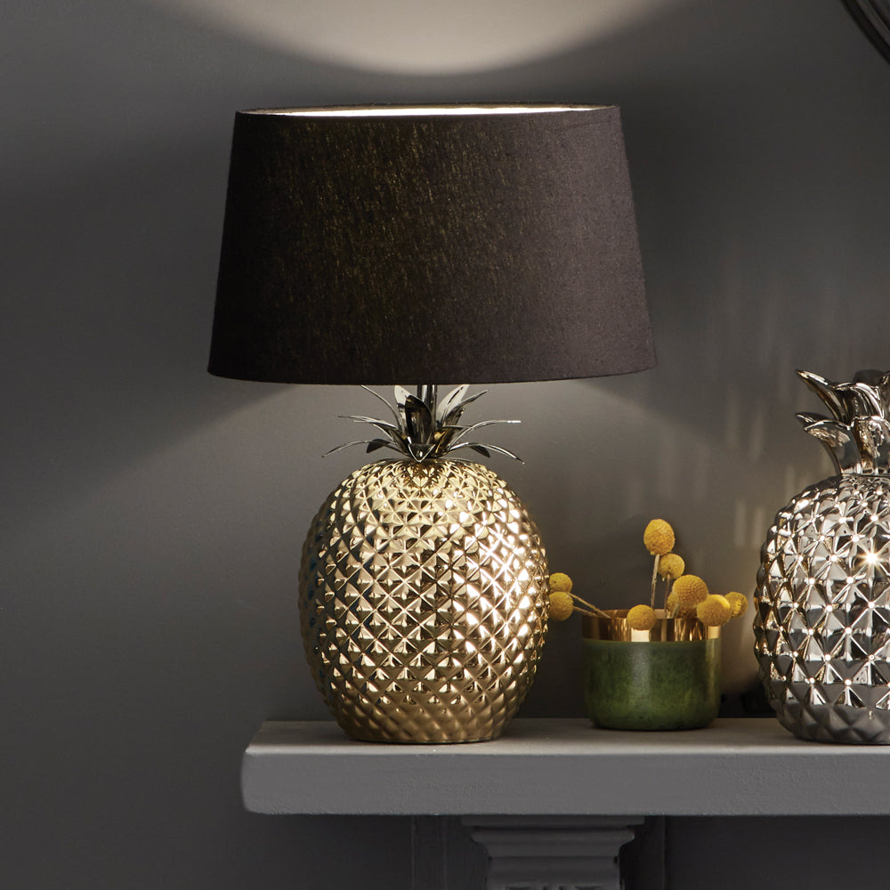 Donatella Gold Ceramic Pineapple Table Lamp for sale - Woodcock and Cavendish