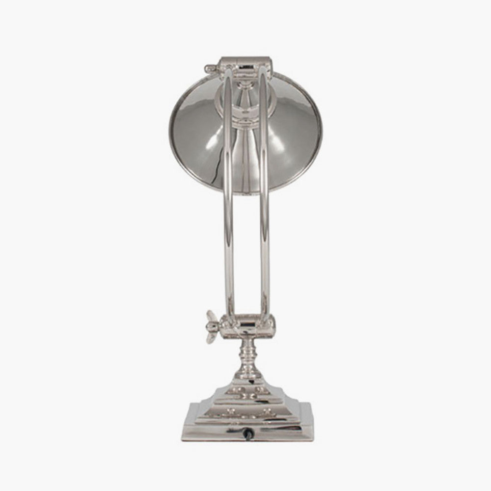 Kensington Nickel Metal Arched Arm Task Table Lamp for sale - Woodcock and Cavendish