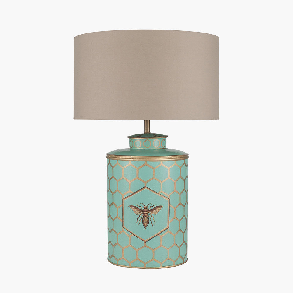 Blue Honeycomb Hand Painted Metal Table Lamp for sale - Woodcock and Cavendish